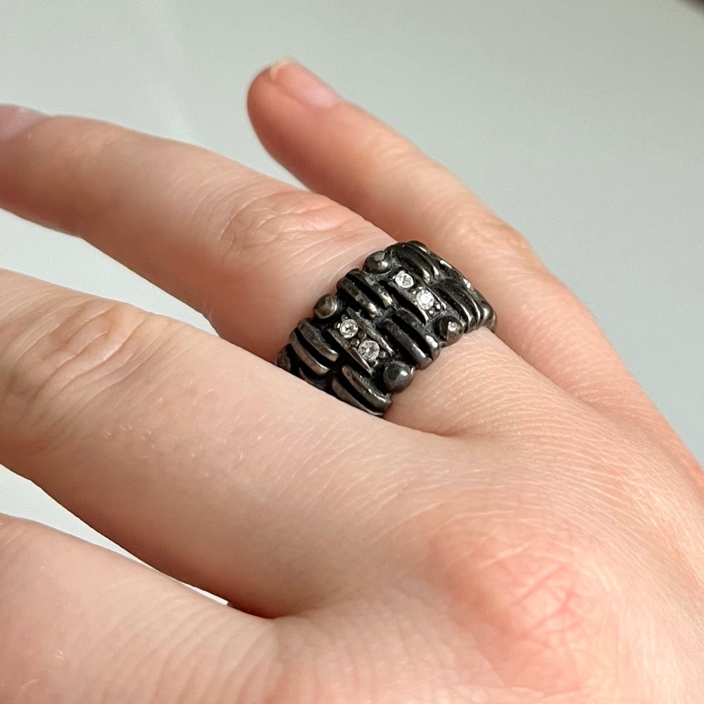 Vintage Diamond Textured Ring